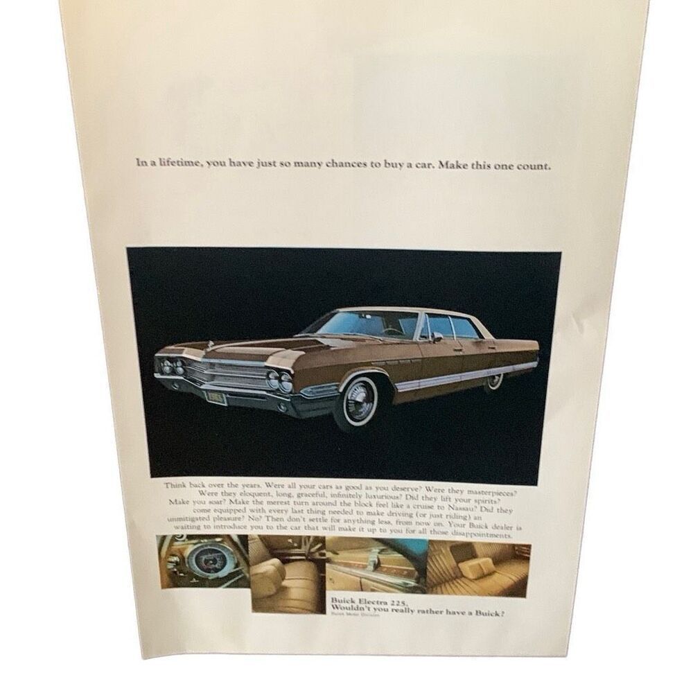 Vintage 1965 Buick Electra 225 In a Lifetime Ad Advertisement